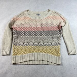 American Eagle Womens Knit Striped Sweater Size S Ivory